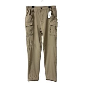 Flexcamo Tactical Khaki Water Resistant Durable Work Rip Stop Tool Cargo Pant 32